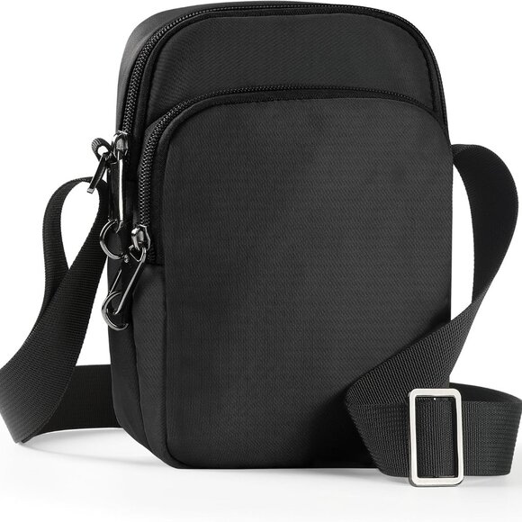Black RFID Blocking Waterproof Anti Theft Crossbody Sling Bag for Men Women - Picture 1 of 8